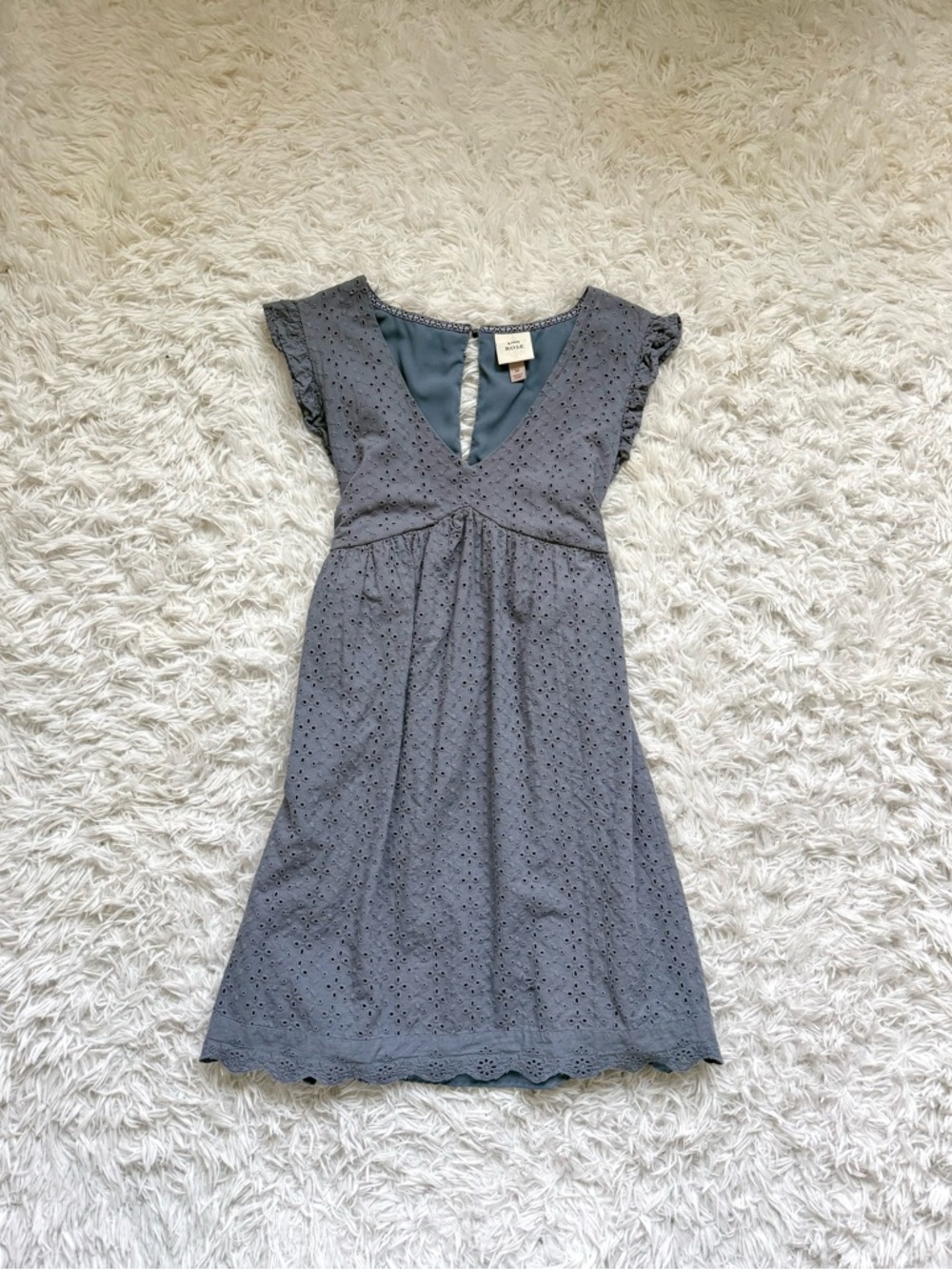 Knox Rose Gray Eyelet Midi Dress